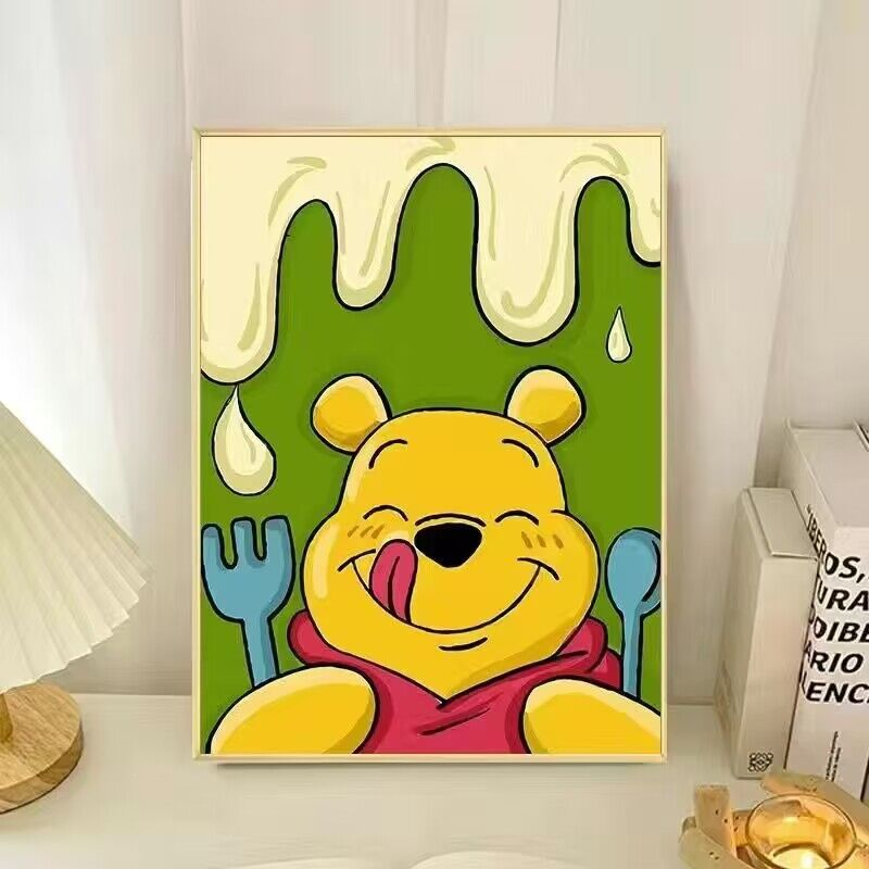 HamletCó khung/Doraemon/gấu dâu tây/tranh tô màu theo số/tranh trang trí acrylic hoạt hình dễ thương thủ công