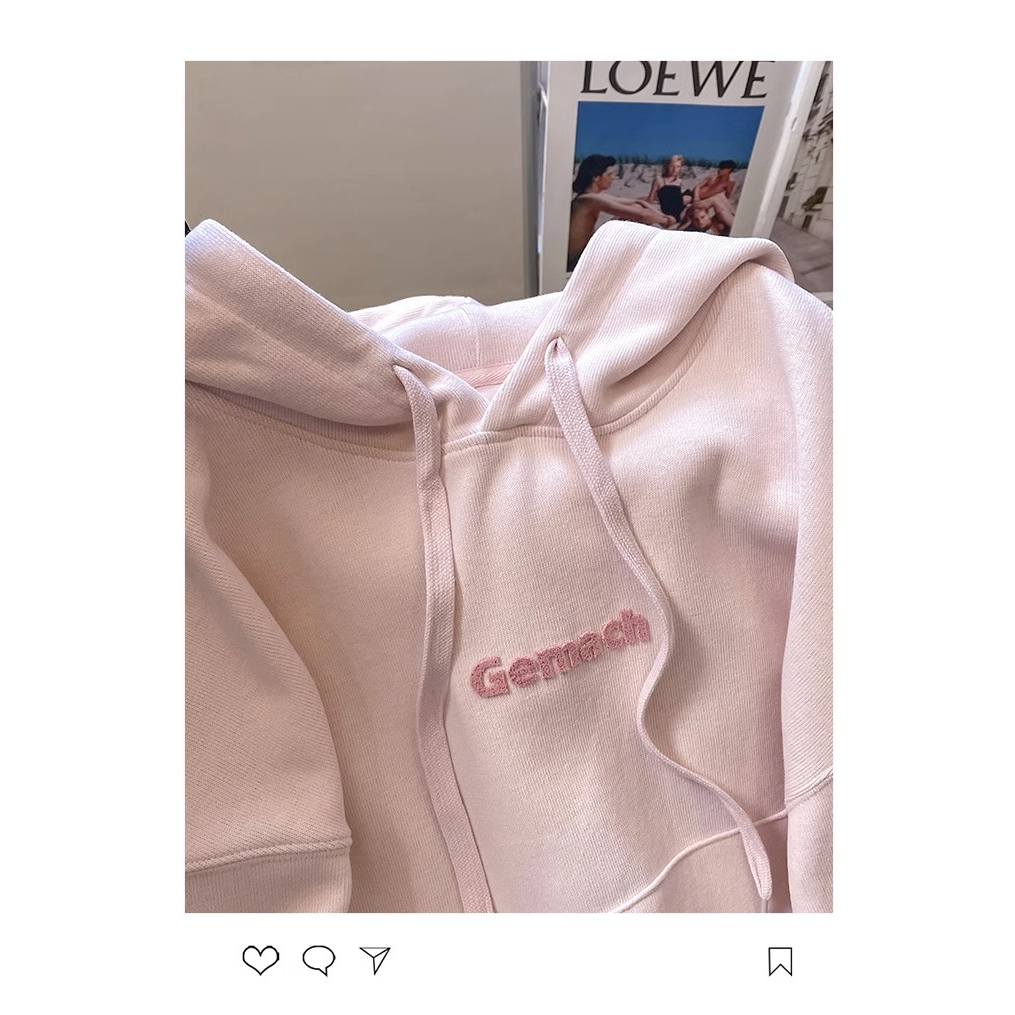 Áo Hoodie Mỏng Dáng Rộng Thêu Họa Tiết Thời Trang Xuân Thu Cho Nữ