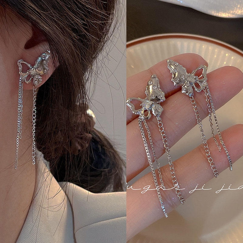 Hoa Tai Hình Bướm Đính Đá zircon Ngọt Ngào Cho Nữ