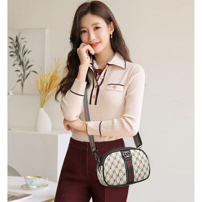 Túi xách nữ, túi đeo chéo Túi đeo vai nhiều ngăn thời trang phong cách Retro