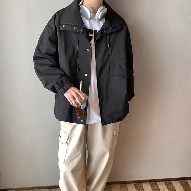 Áo Khoác polo Dài Tay Màu Trơn Thời Trang Mùa Thu Trẻ Trung Cho Nam áo khoác mát áo khoác dù unisex áo khoác nam thời trang