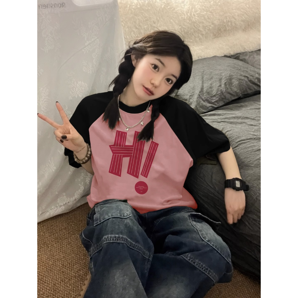 ZHELIHANGFEI Áo Thun Tay Ngắn In Họa Tiết Thời Trang Mùa Hè Mới Cho Nữ