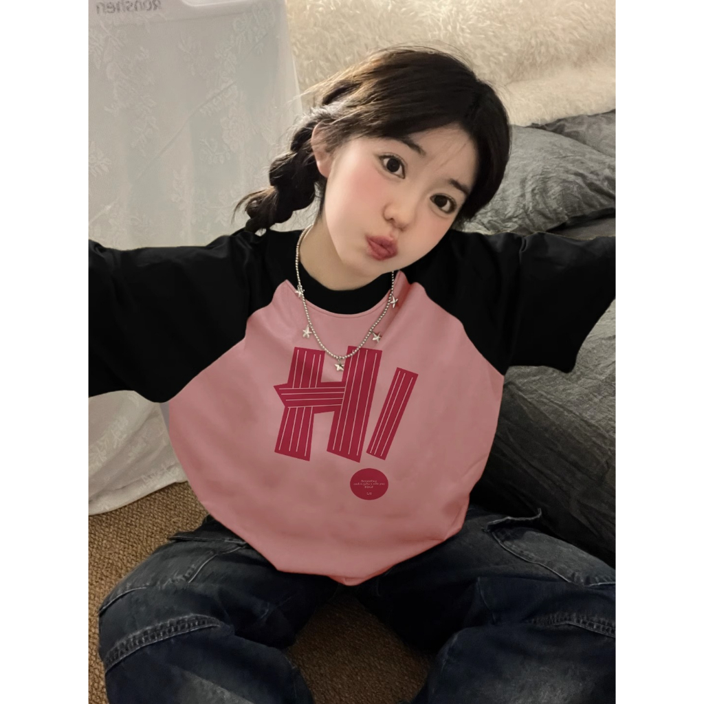 ZHELIHANGFEI Áo Thun Tay Ngắn In Họa Tiết Thời Trang Mùa Hè Mới Cho Nữ