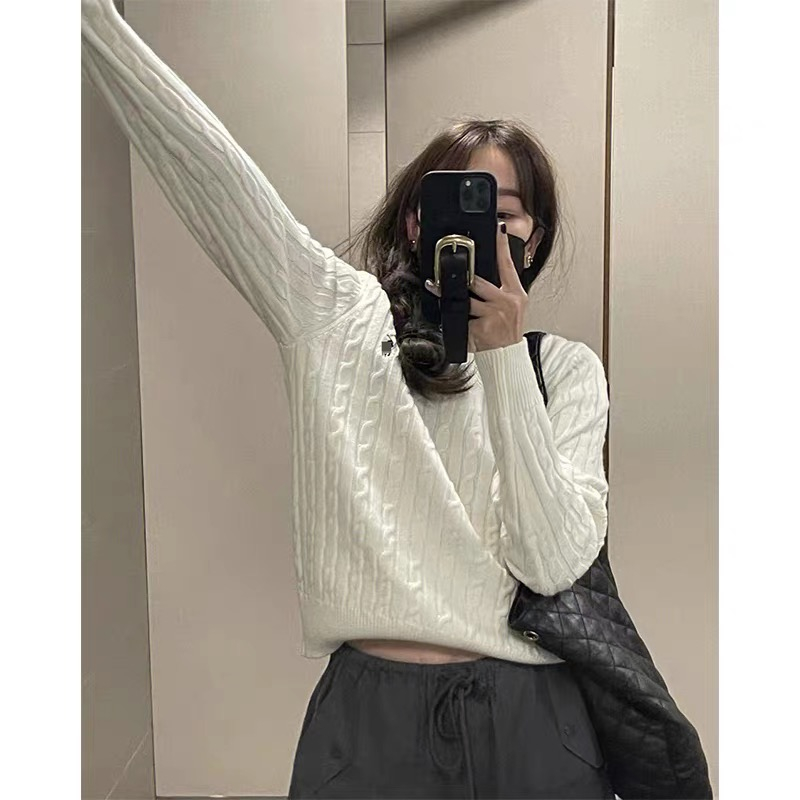 Áo Len Nữ Tay Dài Cổ Chữ v Thời Trang Hàn