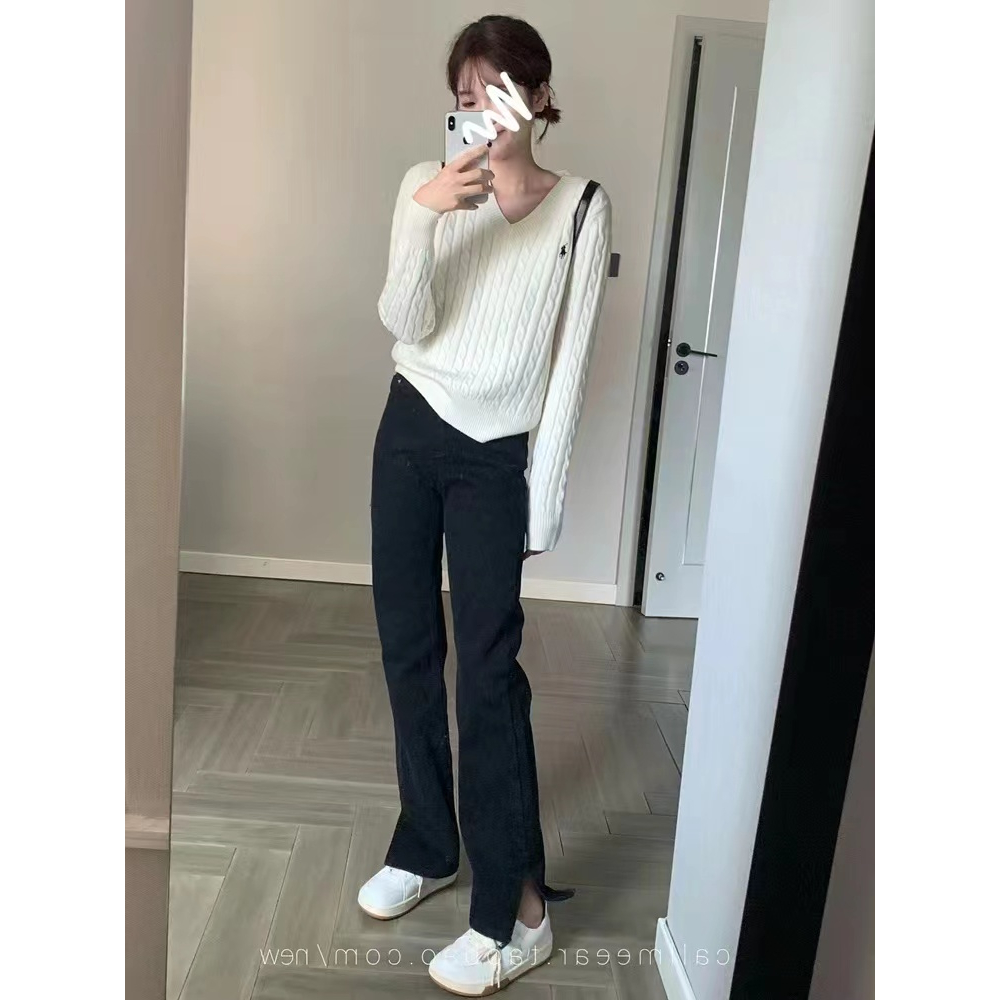 Áo Len Nữ Tay Dài Cổ Chữ v Thời Trang Hàn
