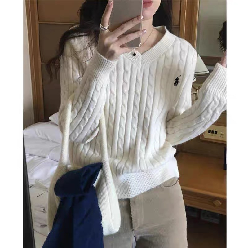 Áo Len Nữ Tay Dài Cổ Chữ v Thời Trang Hàn