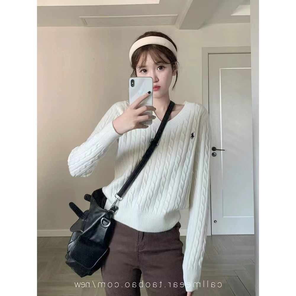 Áo Len Nữ Tay Dài Cổ Chữ v Thời Trang Hàn