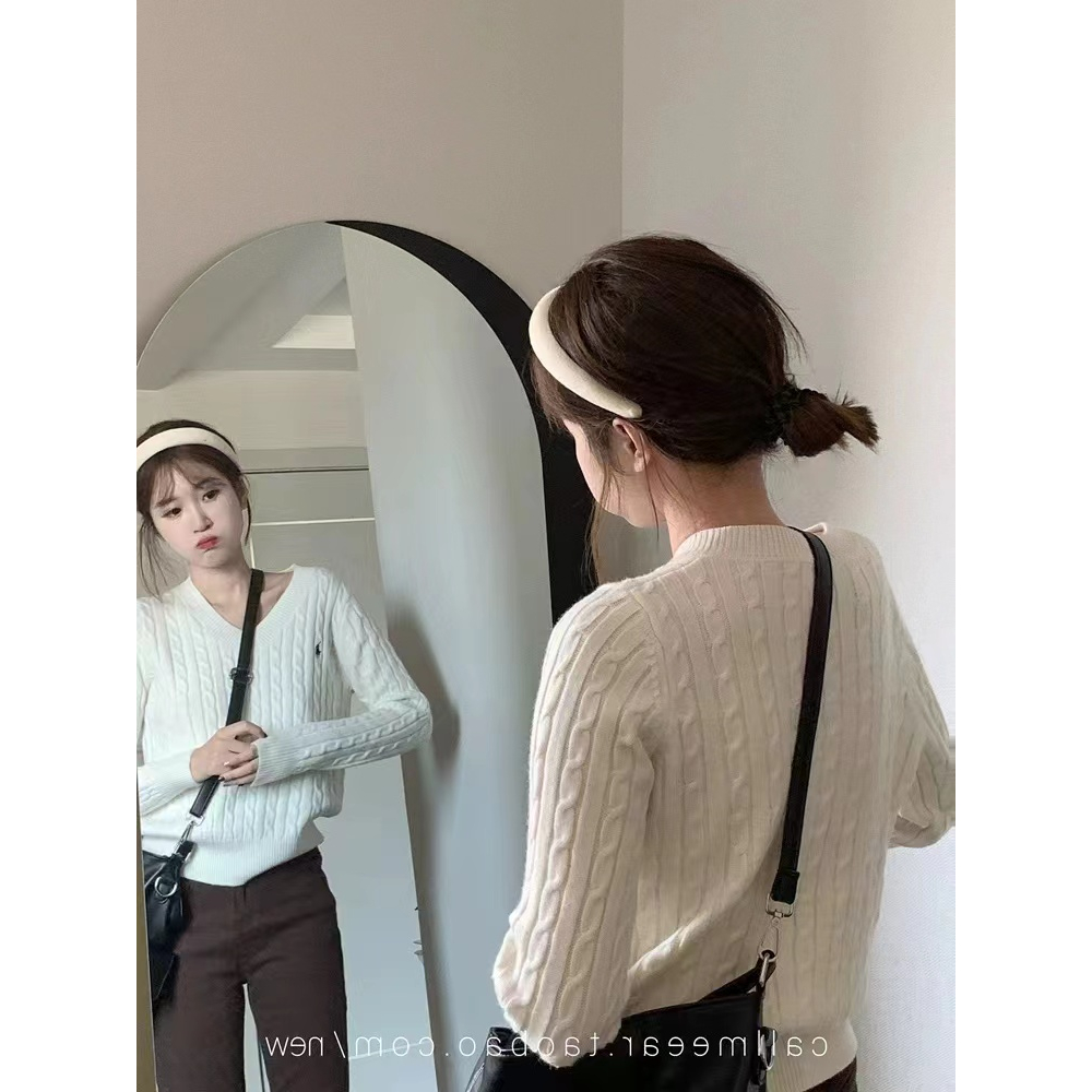 Áo Len Nữ Tay Dài Cổ Chữ v Thời Trang Hàn