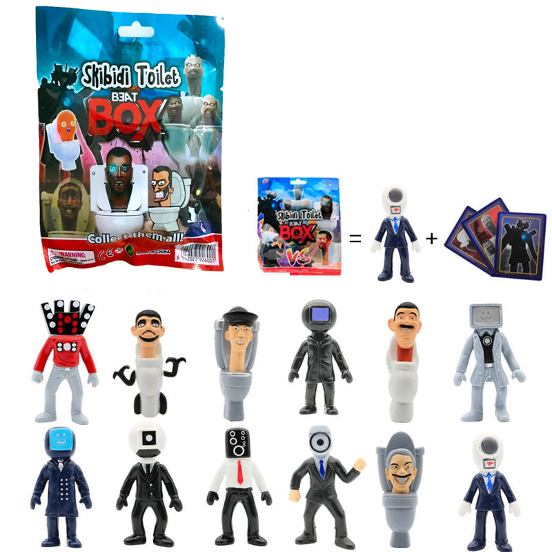 1 Gói Mô Hình Nhân Vật skibidi toilet man Ngẫu Nhiên Làm Quà Tặng Giáng Sinh Cho Bé