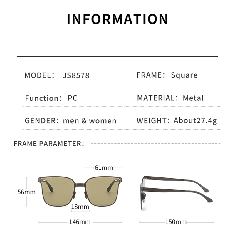 Roza Kính Mát Vuông Chống Tia uv400 ae1541 Phong Cách Cổ Điển Thời Trang unisex 2023