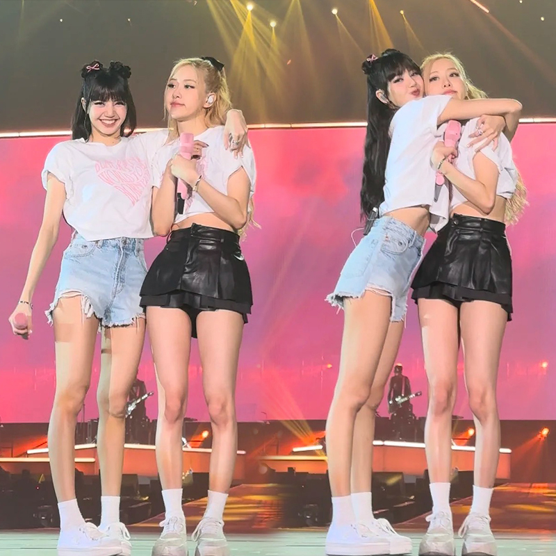 Áo thun IHKKE 100% cotton dáng rộng in chữ BLACKPINK plus size thời trang unisex