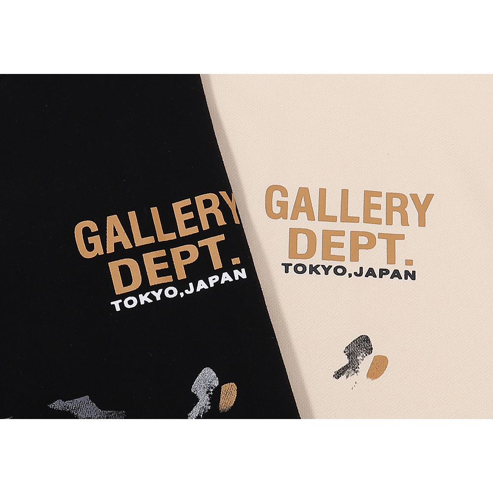 Galallery dept Áo hoodie cotton Nguyên Chất Cổ Tròn Họa Tiết Vẽ Tay Thời Trang Cao Cấp Cho Nam Và Nữ
