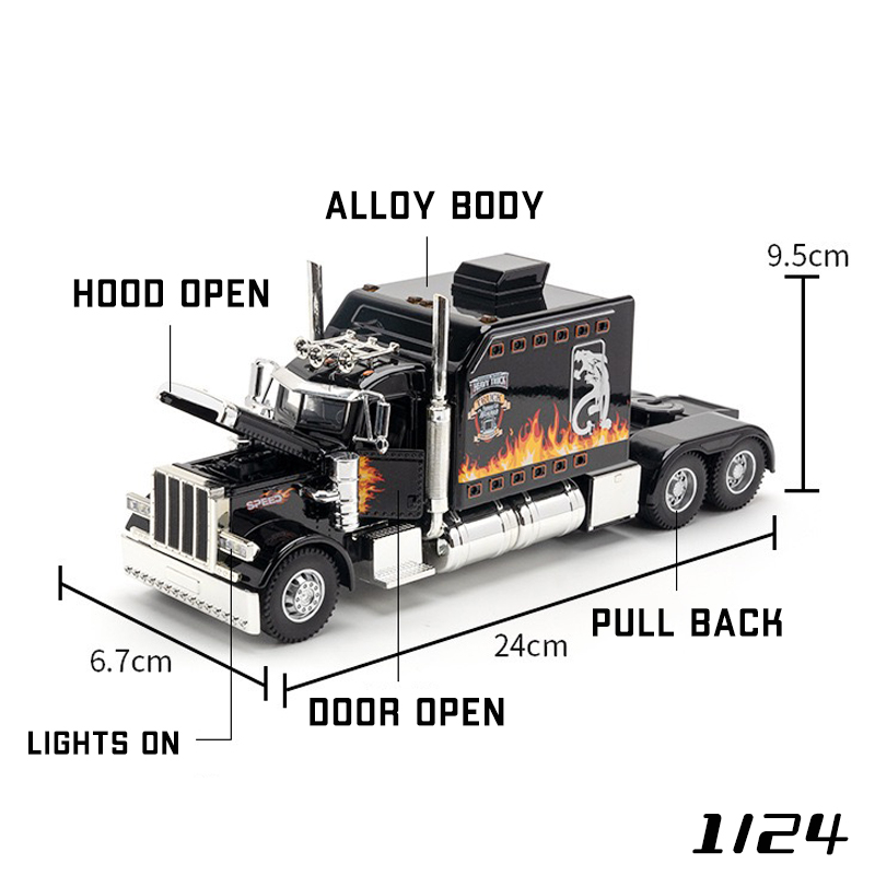 Mô Hình Xe Tải peterbilt 389 Bằng Hợp Kim Tỉ Lệ 1: 24