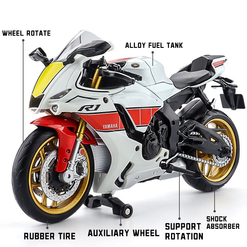 Mô Hình Xe Mô Tô yamaha yzf r1m Bằng Hợp Kim Tỉ Lệ 1: 12