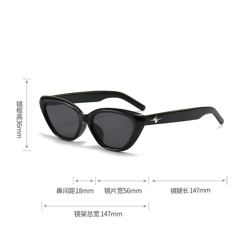Kính Mát Hình Tam Giác Mắt Mèo Chống Tia uv Cao Cấp Phong Cách retro Mới 2023 Dành Cho Nữ