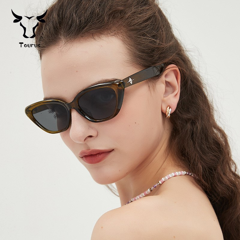 Kính Mát Hình Tam Giác Mắt Mèo Chống Tia uv Cao Cấp Phong Cách retro Mới 2023 Dành Cho Nữ