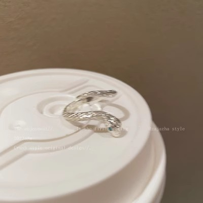 Thời Trang Nhẫn Hở Mạ Bạc Hình Rắn Và Mèo