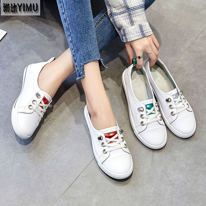 Giày Lười Da Thật Đế Bằng Thời Trang Xuân Hè 2023 Cho Nữ