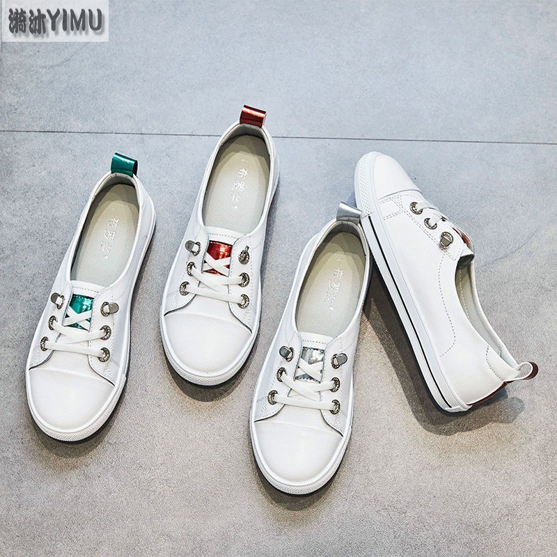 Giày Lười Da Thật Đế Bằng Thời Trang Xuân Hè 2023 Cho Nữ