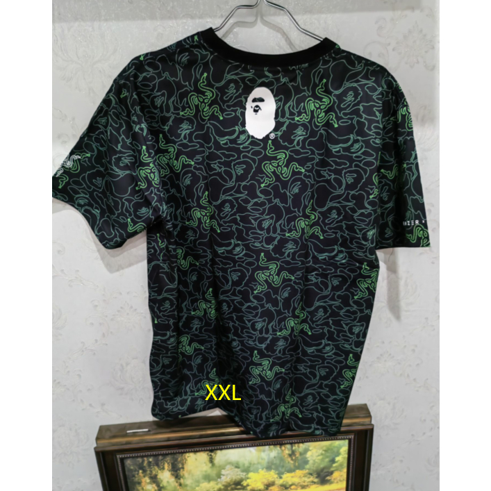 BAPE Áo thun nam nữ ngắn tay ngắn tay ngụy trang cổ tròn mới