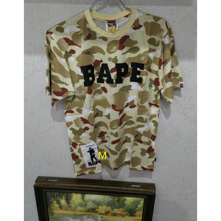 BAPE Áo thun nam nữ ngắn tay ngắn tay ngụy trang cổ tròn mới