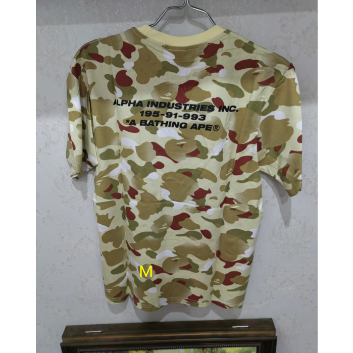 BAPE Áo thun nam nữ ngắn tay ngắn tay ngụy trang cổ tròn mới