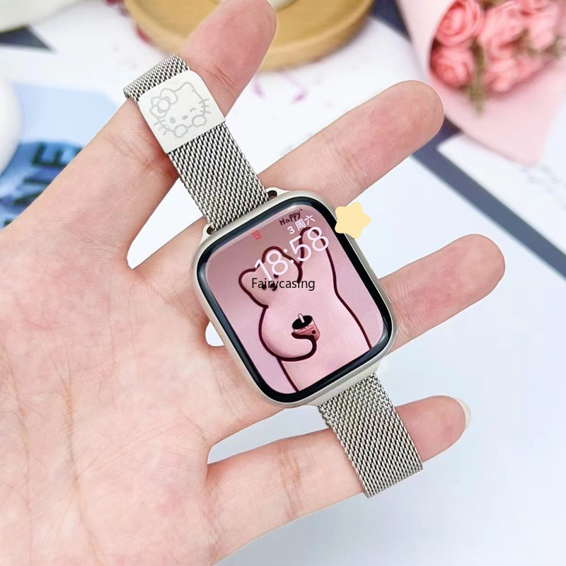 Dây đeo milanese mỏng cho aw watch band 49mm 45mm 44mm 42mm 38mm 40mm 41mm stainles steel bracelet serie 8 7 6 se 5 4 3 ultra cho i-watch