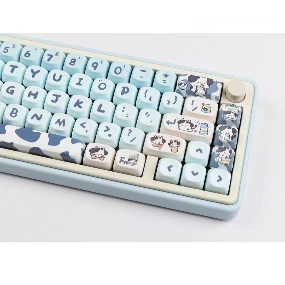 142 Phím Bò sữa Keycap MOA PBT Thăng hoa nhiệt Dễ Thương Phím Cơ Keycap 61/68/75/84/87/104/108 keycaps