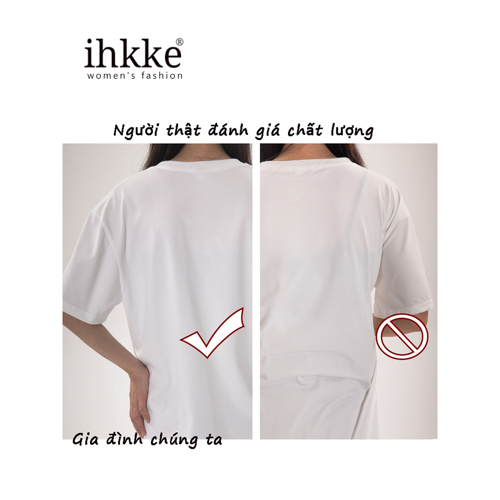 ihkke Áo thun unisex Áo Sơ Mi Trắng Tay Ngắn In Họa Tiết Thỏ Dễ Thương Phong Cách Hàn Quốc Thời Trang Cho Cặp Đôi Oversize áo phông nữ 100%Cotton