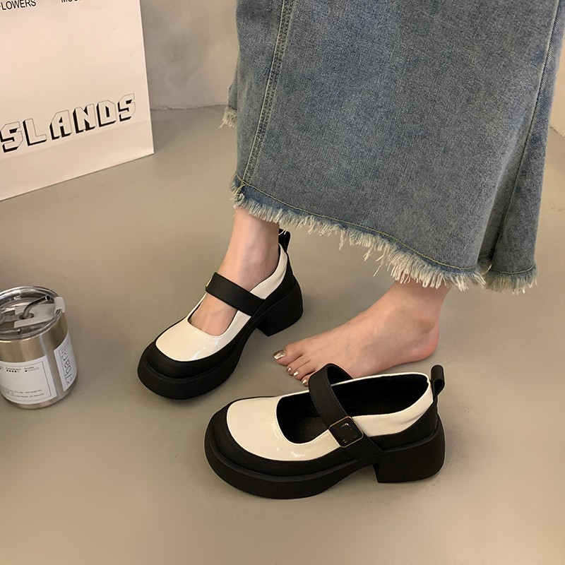 Giày Da Đế Dày Size 35-40 Thời Trang Mùa Hè 2023 Cho Nữ