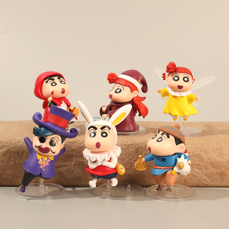 Set 6 Mô Hình Nhân Vật Phim Hoạt Hình shin-chan 8-9cm Bằng pvc