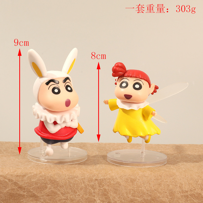 Set 6 Mô Hình Nhân Vật Phim Hoạt Hình shin-chan 8-9cm Bằng pvc