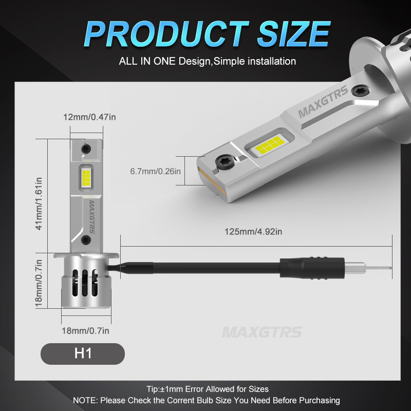 Đèn pha MAXGTRS 2x h1 55w 20000 lumens csp ánh sáng trắng 6500k dc 9-18v chất lượng cao