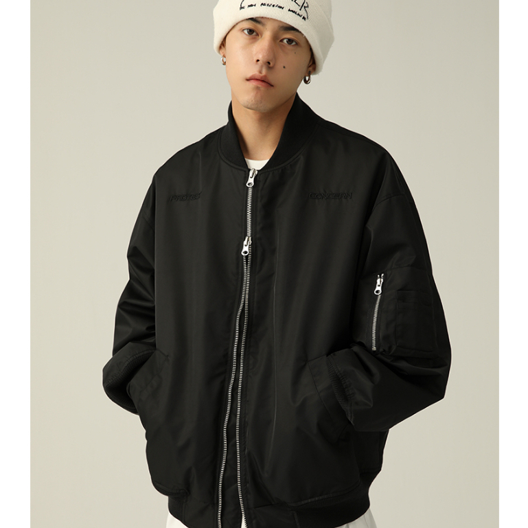 Áo Khoác bomber Thêu Chữ Phong Cách retro Thời Trang Cho Nam