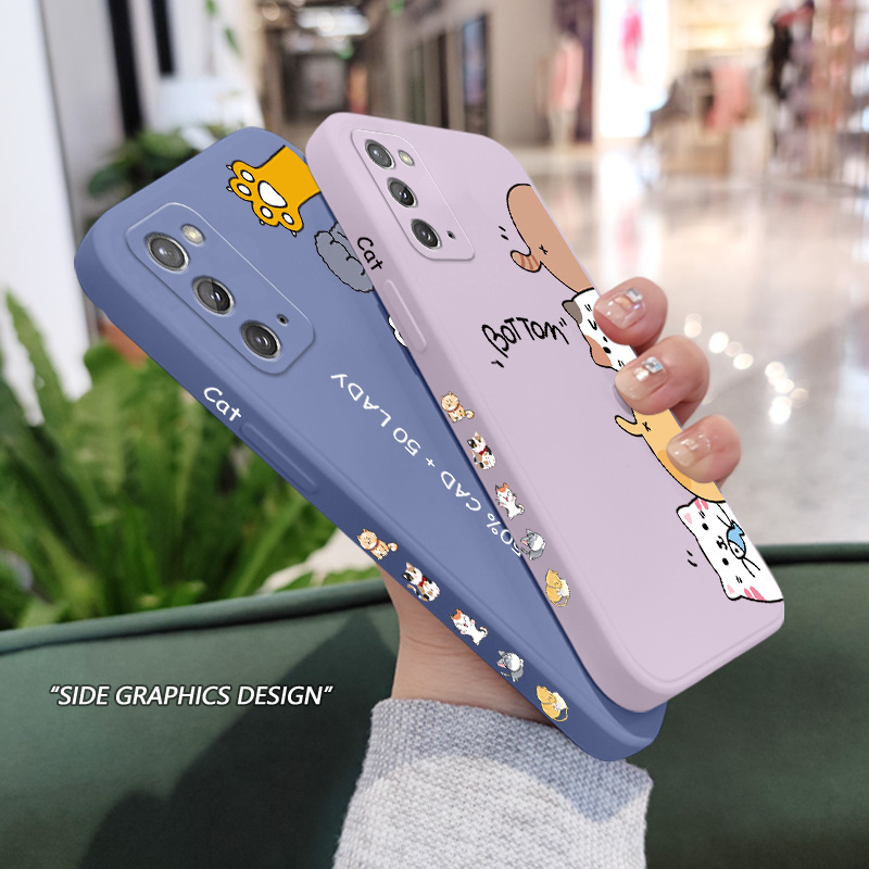 Ốp Lưng silicone HìNh Con MèO Cho samsung galaxy note 5g 20 10 9 ultra plus