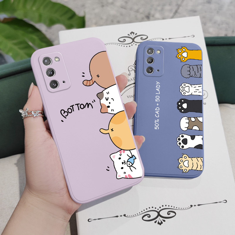Ốp Lưng silicone HìNh Con MèO Cho samsung galaxy note 5g 20 10 9 ultra plus