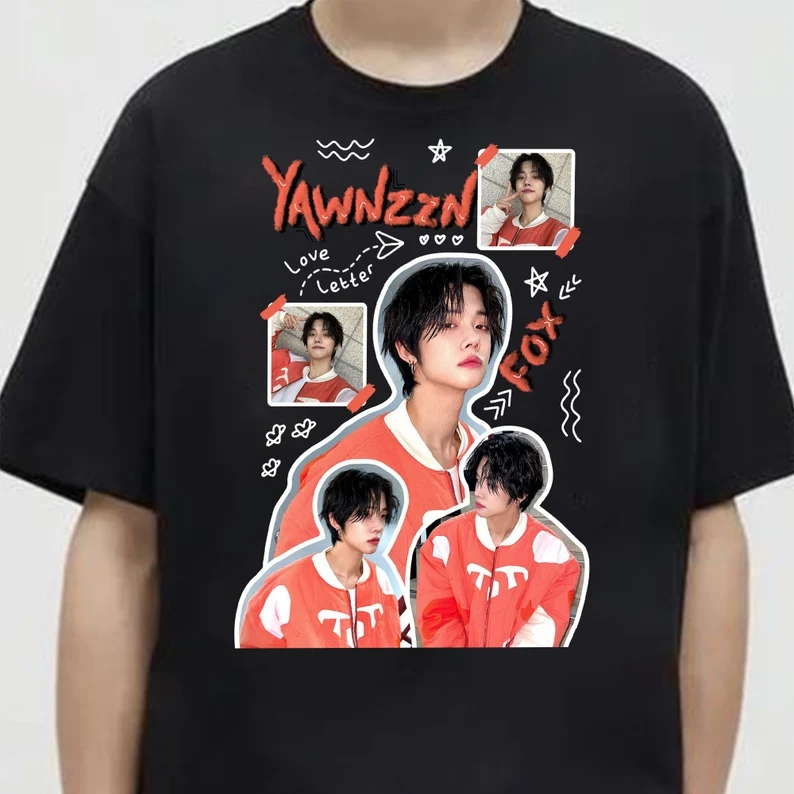 Áo Thun cotton Tay Ngắn Cổ Tròn Phong Cách vintage kpop txt yeonjun Thời Trang Mùa Hè Cho Nam Và Nữ