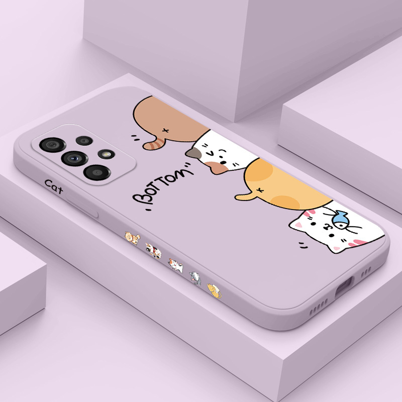 Ôp Điện Thoại Silicon Dẻo Họa Tiết Chú Mèo Dễ Thương Cho samsung galaxy a73 a53 a33 a23 4g 5g Ốp