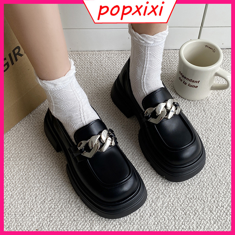 ❤❤Giày Lười Da Đế Dày Quai Xích Thời Trang Hàn Quốc Cho Nữ