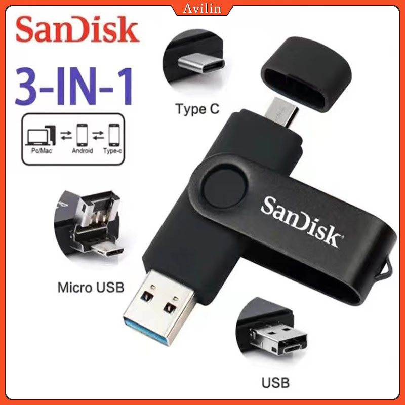 Sandisk usb otg 3 Trong 1 3.0 16gb 32gb 64gb 128gb 256gb 512gb 1tb 2tb Chất Lượng Cao