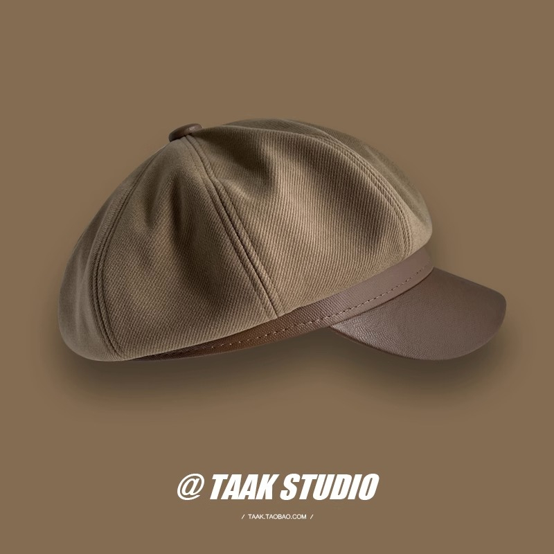 Mũ beret Da Phong Cách Thời Trang retro Nhật Bản Dành Cho Nữ