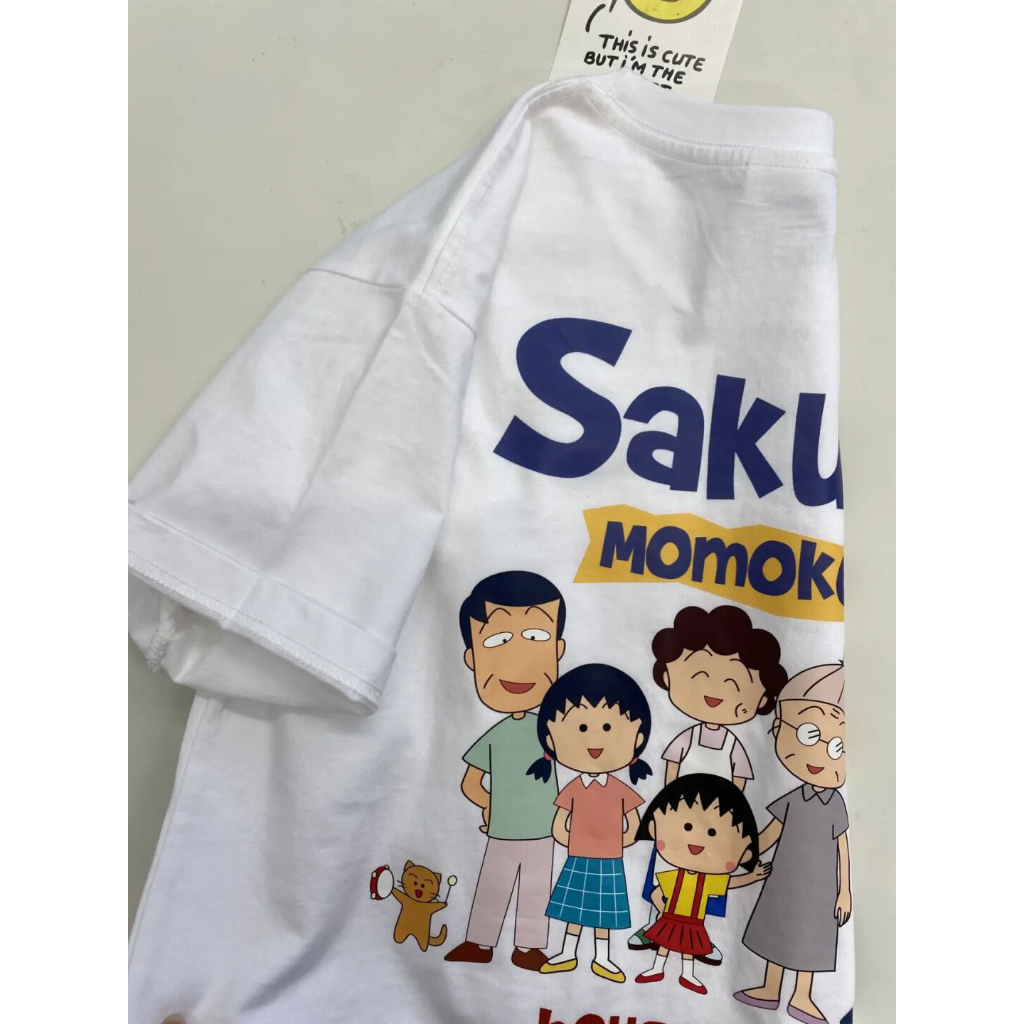 T-shirt nữ tay ngắn 100% cotton trắng xu hướng mới cherry maruko print ladies tops