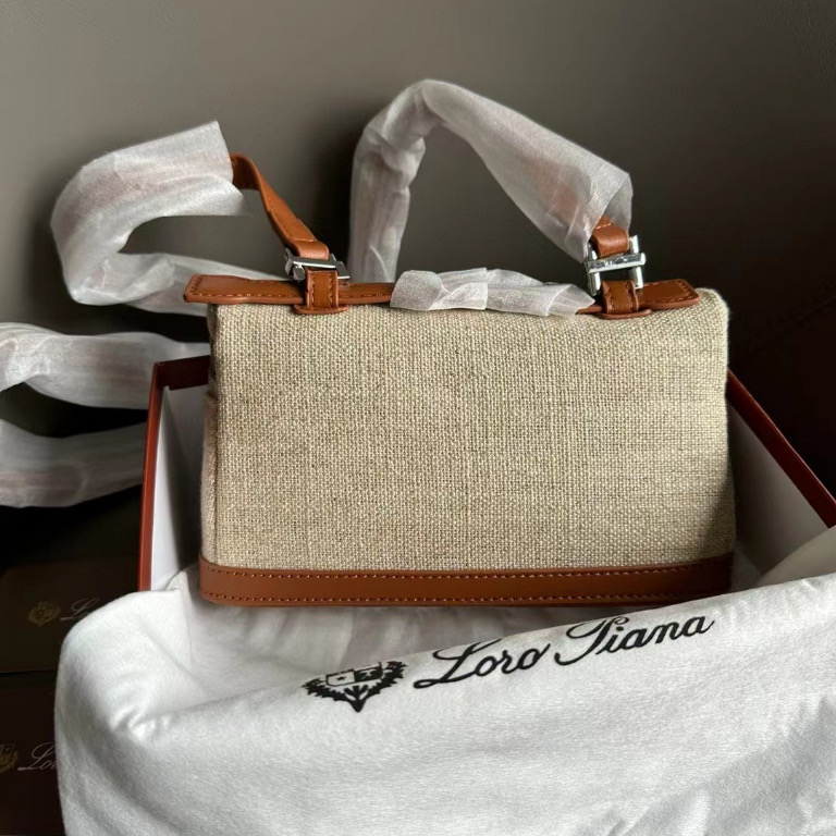 Túi Canvas LP19 loro * piana Đeo Chéo Vai Bằng Da Thật