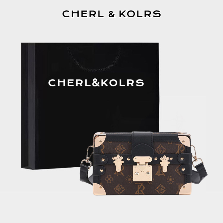Chelkolrs Túi Đeo Chéo mini Hình Vuông In Họa Tiết vintage Thời Trang Cho Nữ