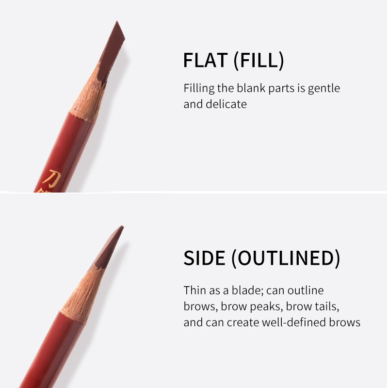 Gecomo Bút Kẻ Lông Mày Lõi Cứng 6 Màu Tùy Chọn Lâu Trôi Chống Thấm Nước