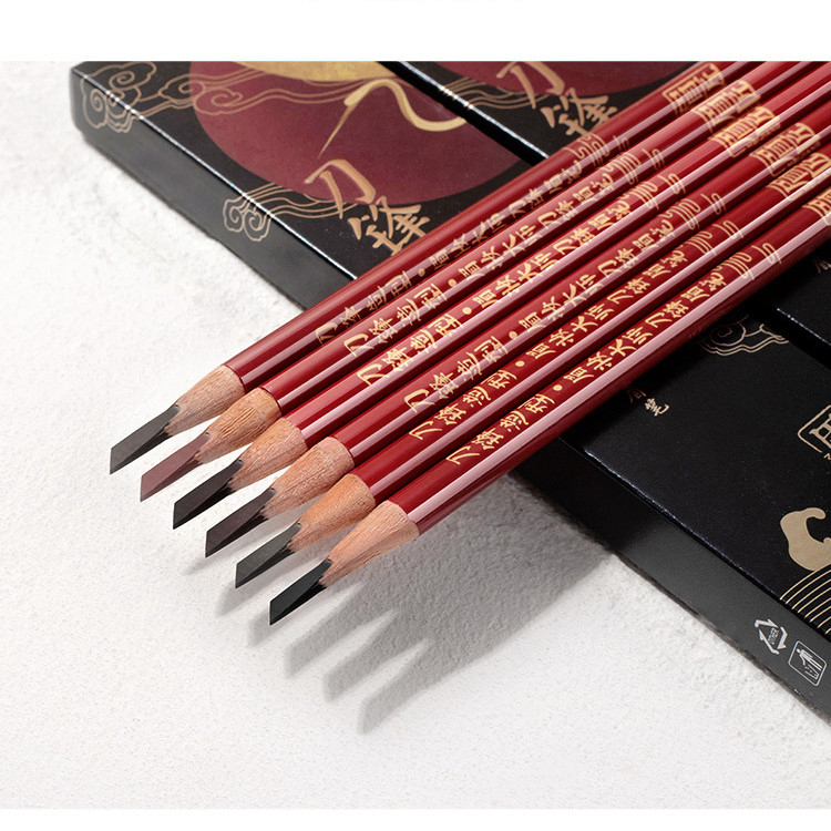 Gecomo Bút Kẻ Lông Mày Lõi Cứng 6 Màu Tùy Chọn Lâu Trôi Chống Thấm Nước