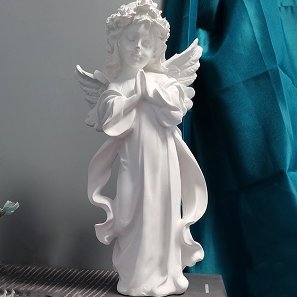 * Tượng thiên sứ đứng trắng to decor nhà cửa phong cách bắc âu Gonaments B.