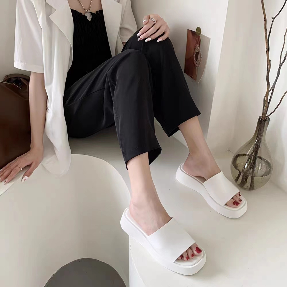 Dép Quai Ngang Nữ Đế Xuồng Cao 7cm Cao Cấp Hot Trend 2022 TRINH LÊ SHOP GIÀY DÉP