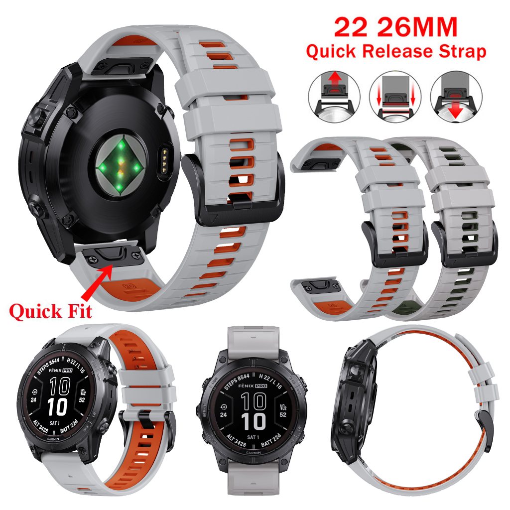 26mm 22mm dây đeo vừa vặn nhanh dây đeo silicon chất lượng cao vòng đeo tay thể thao thay thế cho garmin fenix 7 7x 6 6x pro 5 5x plus 3 3hr 2 marq gen2 instinct 2 2x