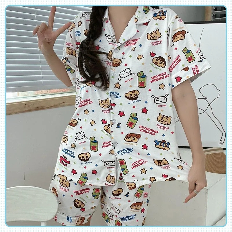 Đồ bộ ngủ nữ cute bộ nữ mặc nhà quần áo bộ mùa hè nữ M-XXL Bộ Đồ Ngủ cotton Màu Sắc Đơn Giản Cho Nữ